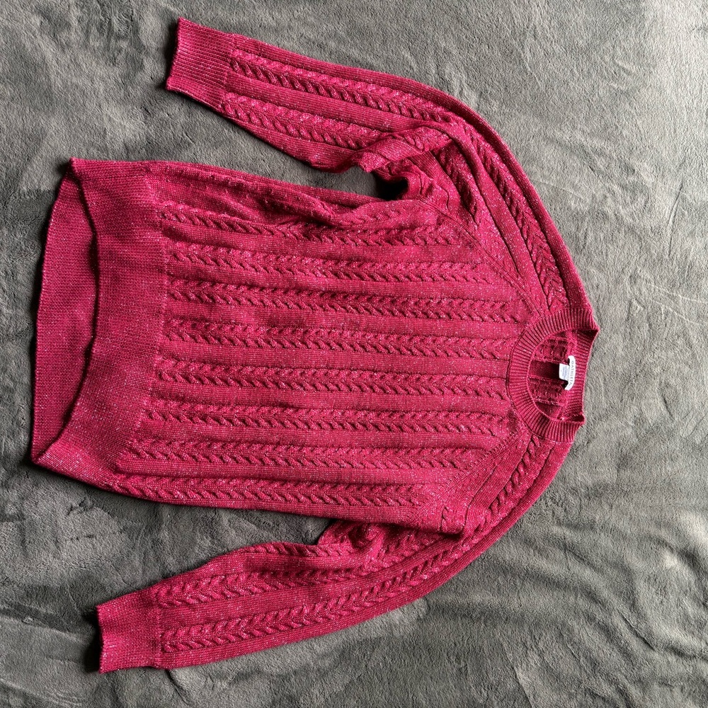 Athleta Women's Cable Knit Sweater - red